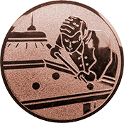 Emblem 25mm Billardspieler rechts, bronze