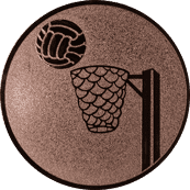 Emblem 25mm Basketball m. Korb, bronze