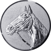 Emblem 25mm Pferd 3D, silber
