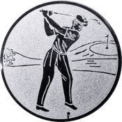 Emblem 25mm Golfer, silber