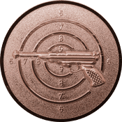 Emblem 25mm Zielsch. Pistole 3D, bronze schießen