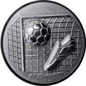 Emblem 25mm Tor, Fußball, Schuh, 3D, silber