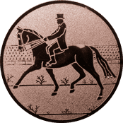 Emblem 25mm Dressurreiter, bronze