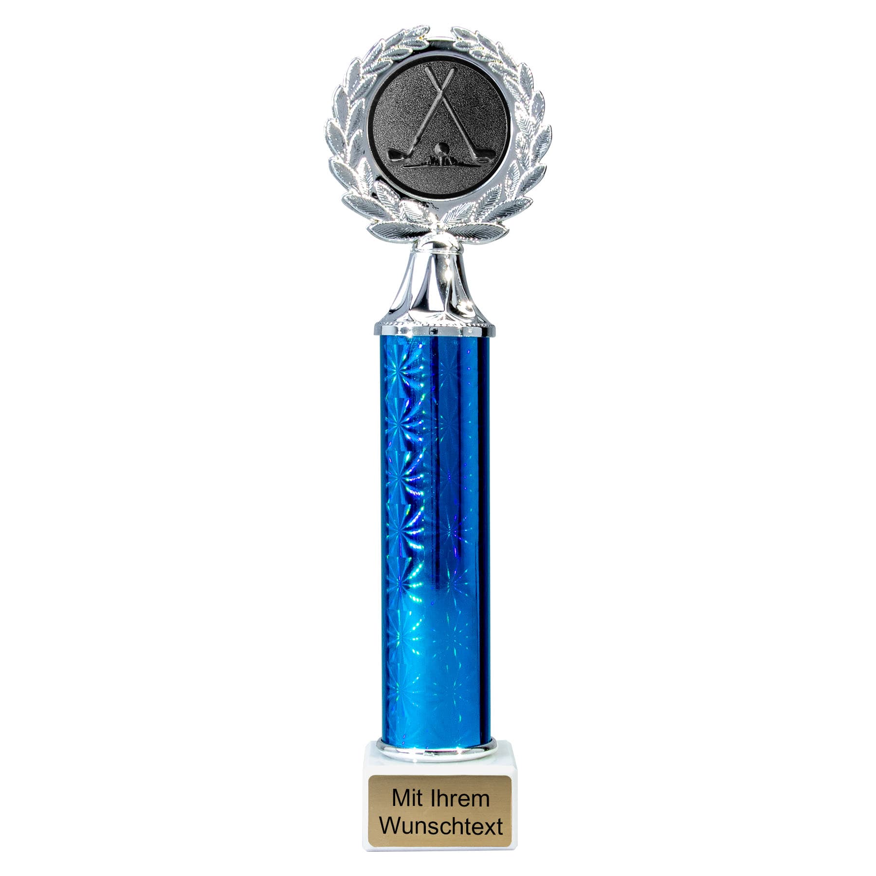 Produktbild von Golfsäulenpokale 4er Serie 59710 silber-blau