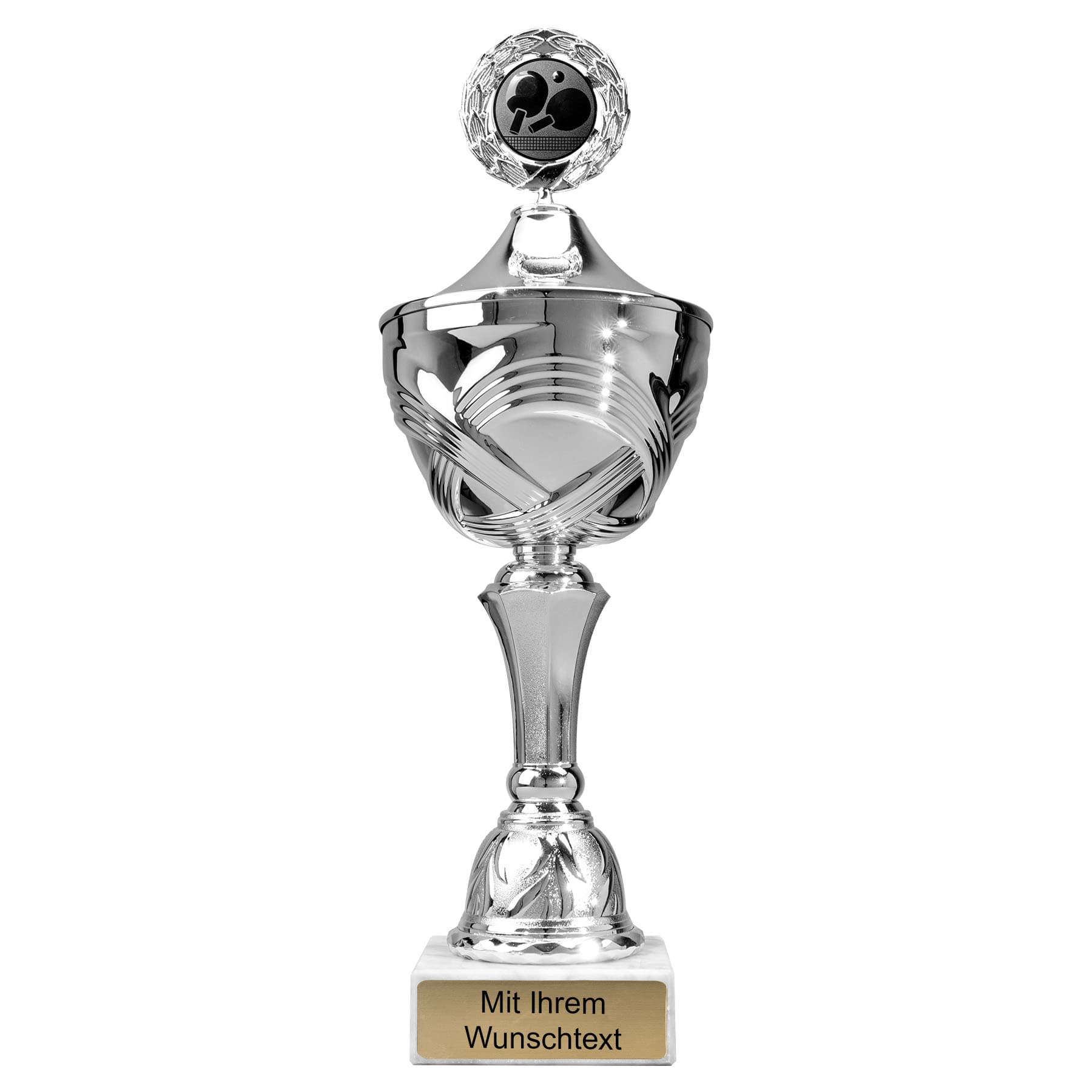 Produktbild von Tischtennispokale 10er Serie 56140 silber mit Deckel