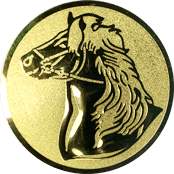 Emblem 25mm Pferd, gold