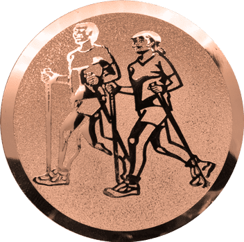Emblem 25mm Nordic Walking, bronze