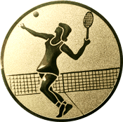 Emblem 25mm Tennisspielerin, gold