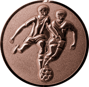 Emblem 50mm 2 Fußballer 3D, bronze