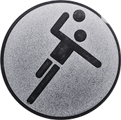 Emblem 25mm Handball Symbol, silber