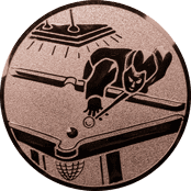 Emblem 25mm Billardspieler links, bronze