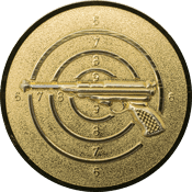 Emblem 25mm Zielsch. Pistole 3D, gold schießen