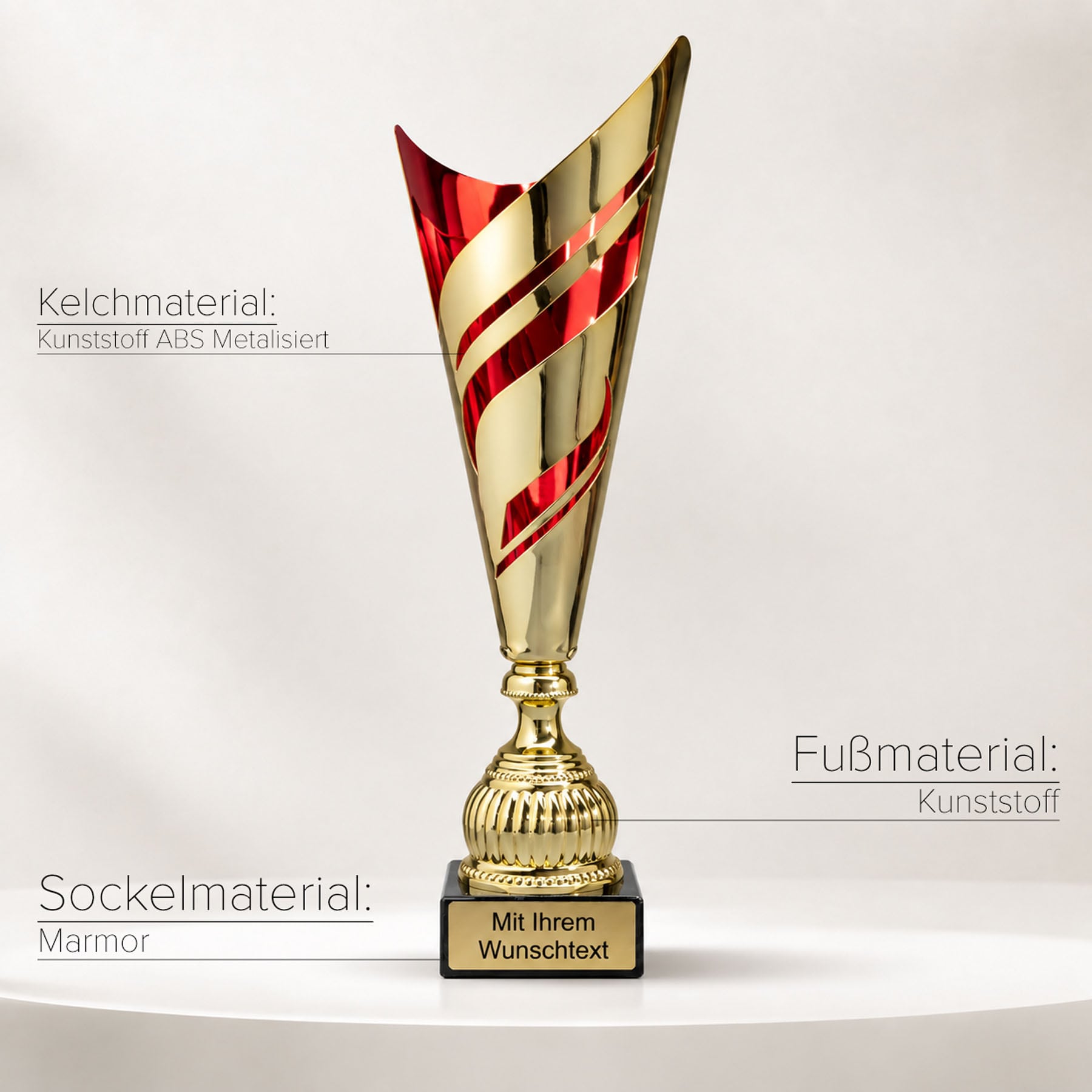 Produktbild von Express-Pokale 3er Serie "Amsel" gold/rot