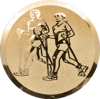 Emblem 25mm Nordic Walking, gold