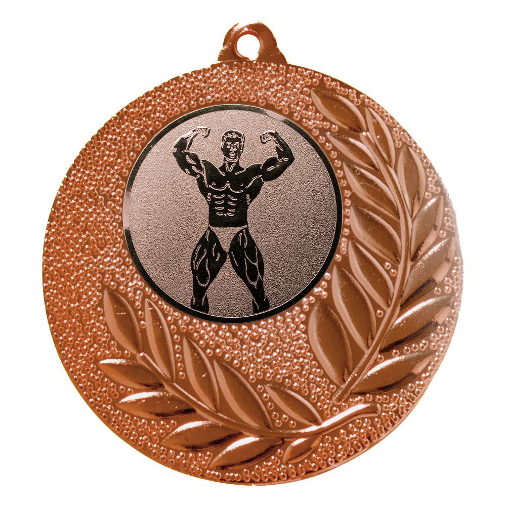 Produktbild von Bodybuilding-Medaille "Gladiolen" Ø 50 mm inkl. Kordel