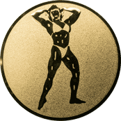 Emblem 25mm Bodybuilding weibl., gold