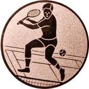 Emblem 25mm Tennisspieler, bronze