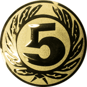 Emblem 25 mm Ehrenkranz mit 5, gold