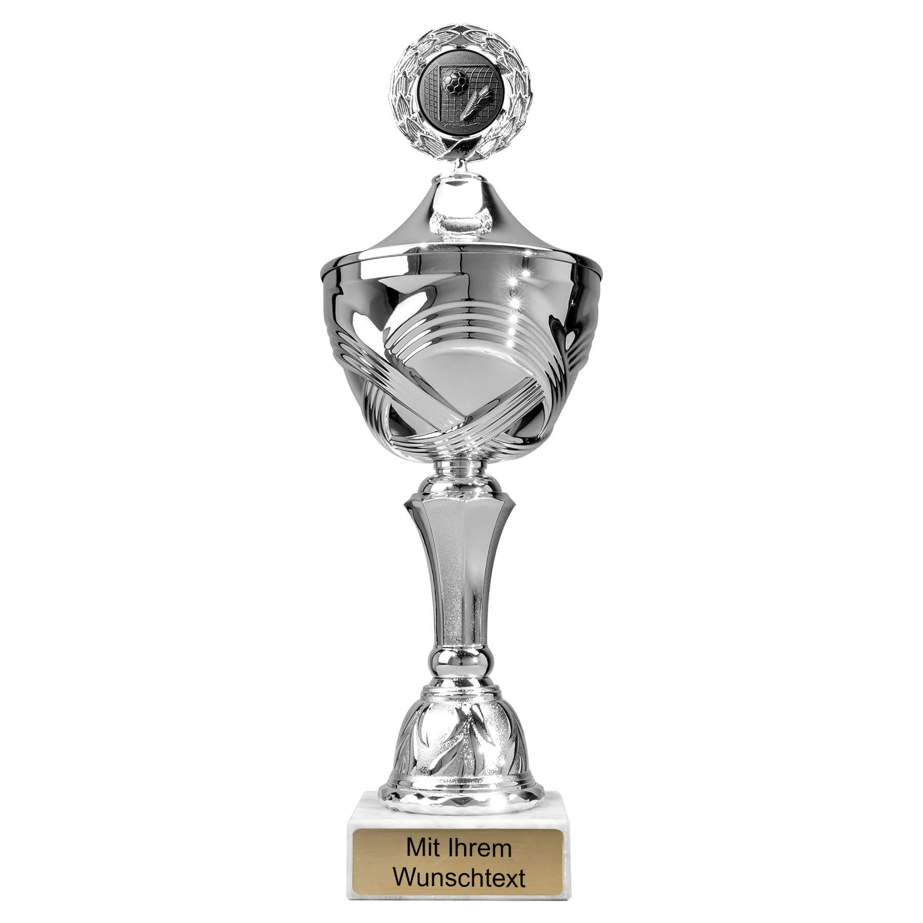 Produktbild von Fußballpokale 10er Serie 56140 silber mit Deckel