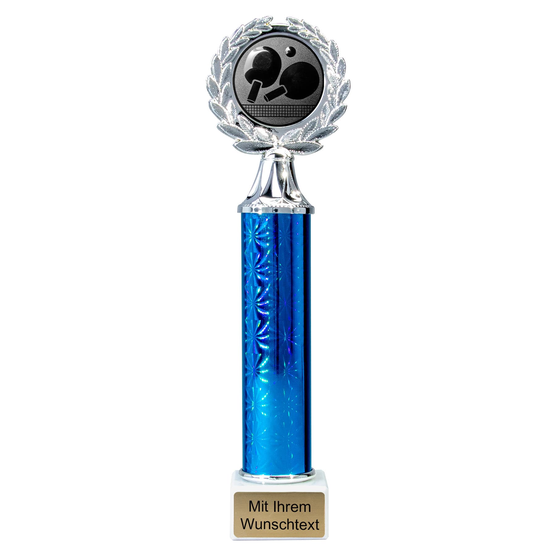Produktbild von Tischtennisäulenpokale 4er Serie 59710 silber-blau