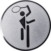 Emblem 25mm Tennis Symbol, silber