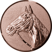 Emblem 25mm Pferd 3D, bronze