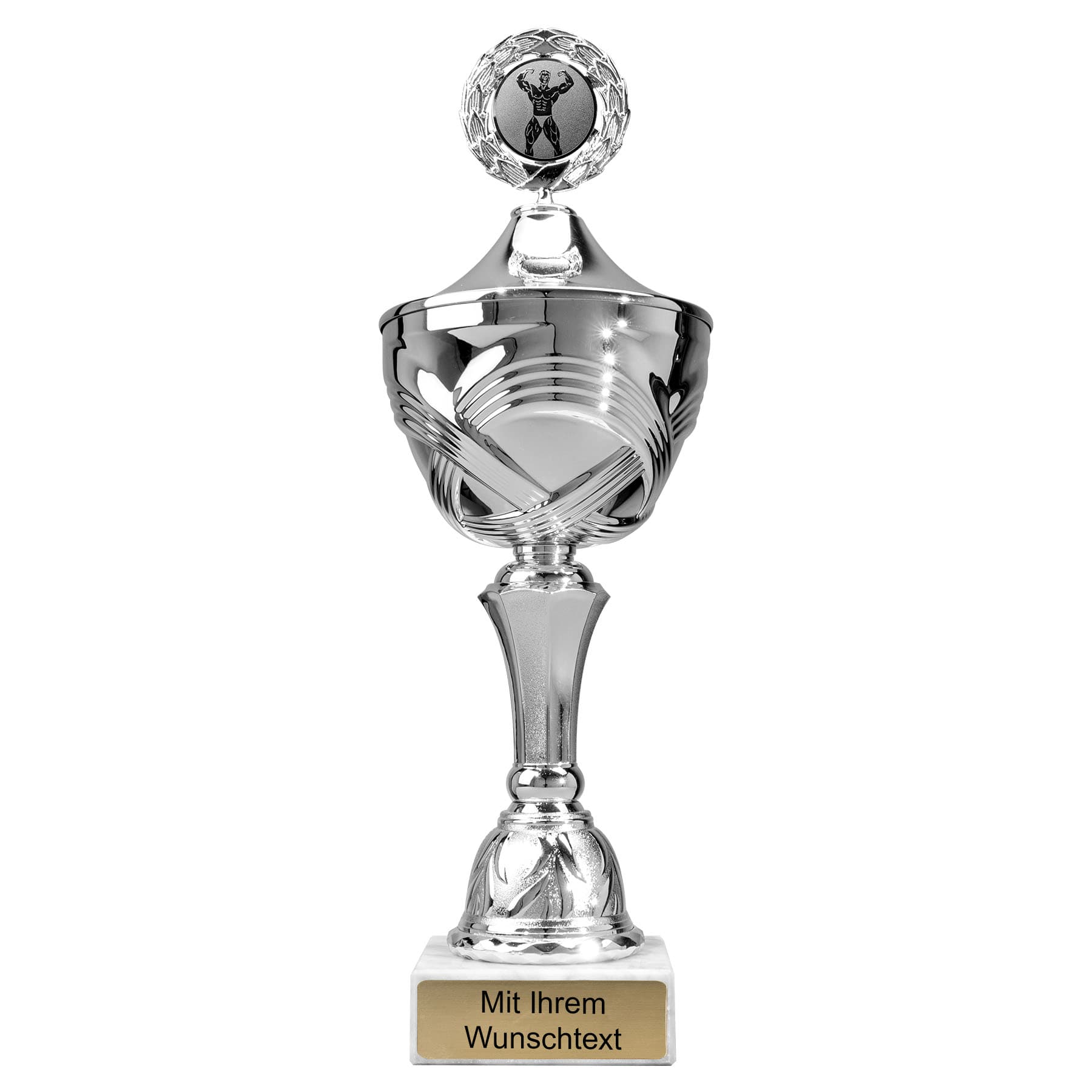 Produktbild von Bodybuildingpokale 10er Serie 56140 silber mit Deckel