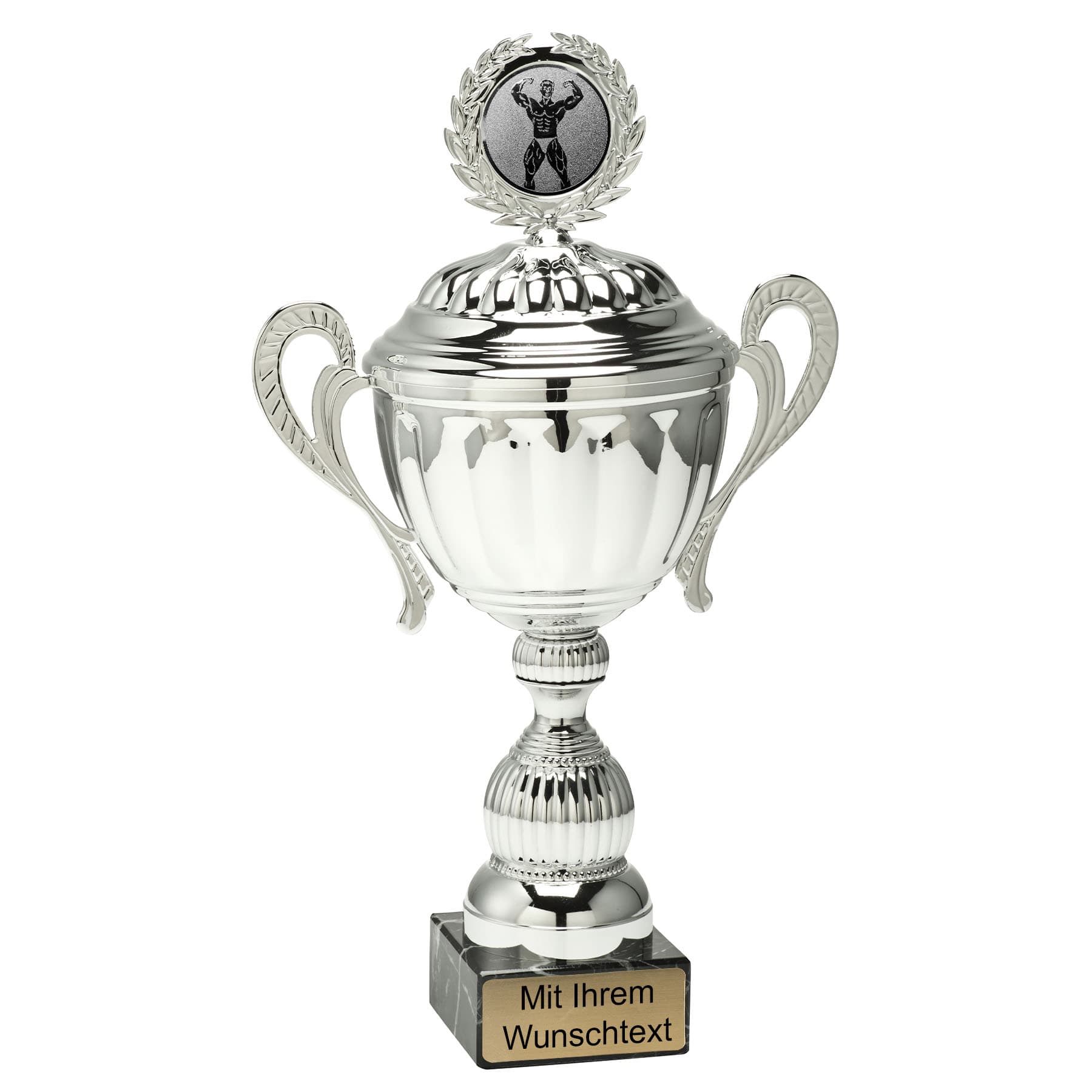 Produktbild von Bodybuilding-Pokale 8er Serie MT.094 silber mit Deckel