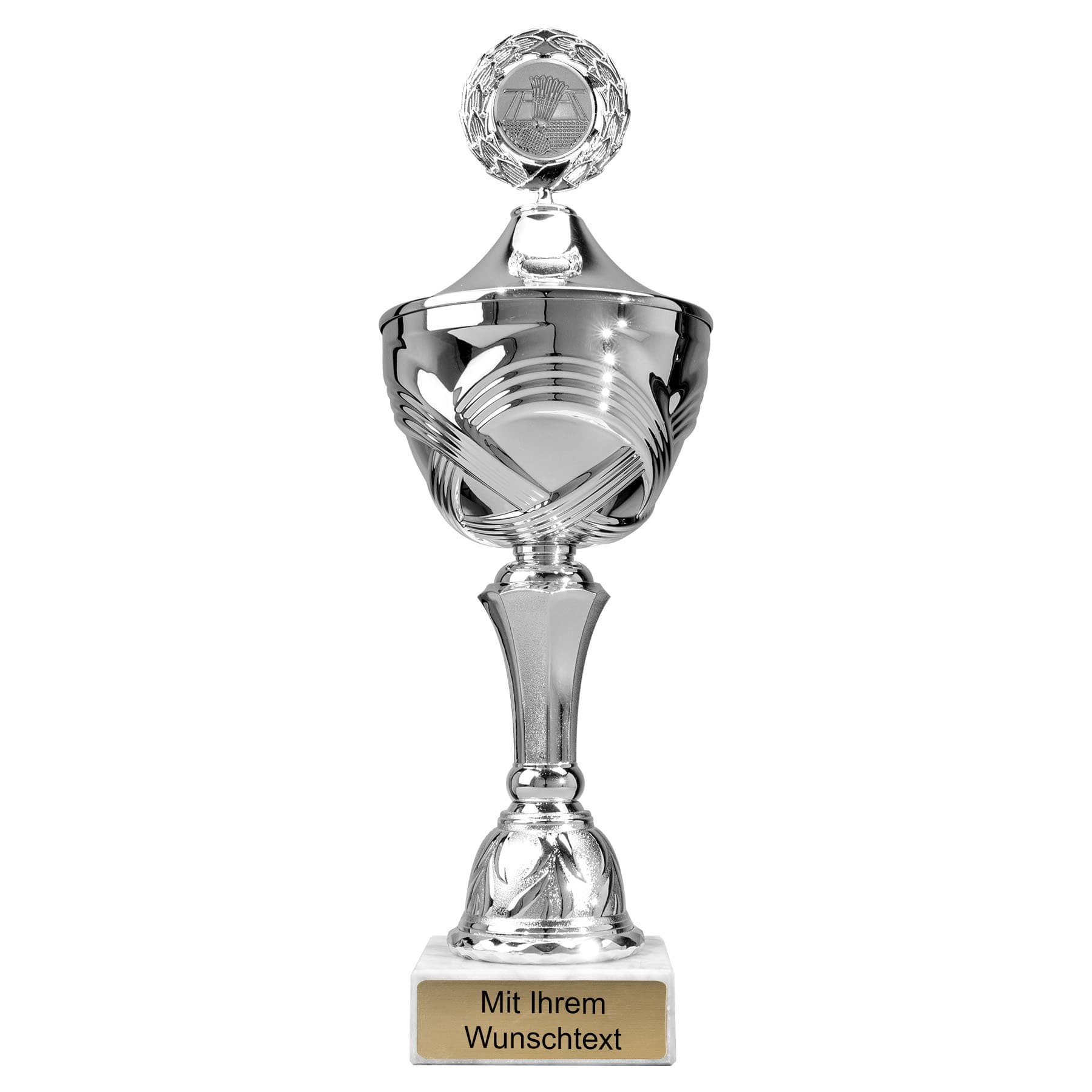 Produktbild von Badmintonpokale 10er Serie 56140 silber mit Deckel