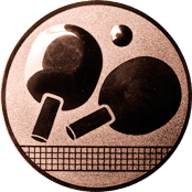 Emblem 25mm Tischtennisschläger, bronze