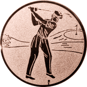 Emblem 25mm Golfer, bronze