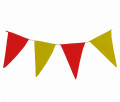 55259 Wimpelkette Rot Gelb(1) Wimpelkette rot-gelb aus Stoff (Meterware) - Premiumqualität - 4 Wimpel (20 x 30 cm) pro Meter
