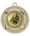 E277 02 Medaille "Nereus" Ø 50 mm inkl. Wunschemblem und KordelFußballmedaille mit Band oder Kordel