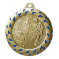 Nr10 1 SALE: Medaille "Football" Ø 50mm gold/blau mit Band