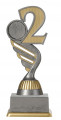 Pokal mit Zahl 2 und Emblem PF221-M61 altsilber/gold