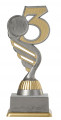 Pokal mit Zahl 3 und Emblem PF222-M61 altsilber/gold