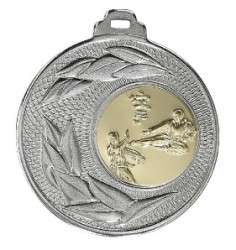 Medaille "Sunion" Ø 50mm mit Wunschemblem und Band silber