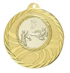 Medaille "Brinidis" Ø 50mm mit Wunschemblem und Band gold