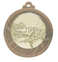 Medaille "Eloro" Ø 70mm mit Wunschemblem und Band bronze