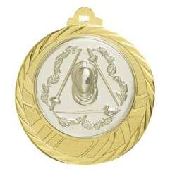 Medaille "Eloro" Ø 70mm mit Wunschemblem und Band gold