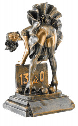 Trophäe Boule mit Frau FS52645 bronze 
