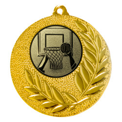 Medaille "Gladiolen" Ø 50 mm inkl. Wunschemblem und Kordel gold