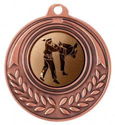 Medaille "Rittersporn" Ø 50 mm inkl. Wunschemblem und Kordel bronze