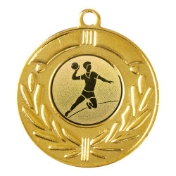 Medaille "Ranunkeln" Ø 50 mm inkl. Wunschemblem und Kordel gold