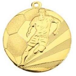 Medaille "Fußball" Ø 50mm mit Band gold
