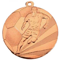 Medaille "Fußball" Ø 50mm mit Band bronze