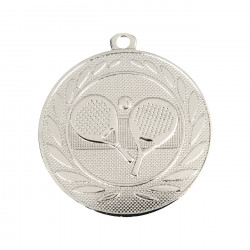 Medaille "Tennis" Ø 50mm mit Band Silber