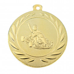 Medaille "Kartfahrer" Ø 50mm mit Band Gold