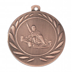 Medaille "Kartfahrer" Ø 50mm mit Band Bronze