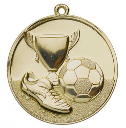 Fußballmedaille Ø 50 mm inkl. Kordel gold